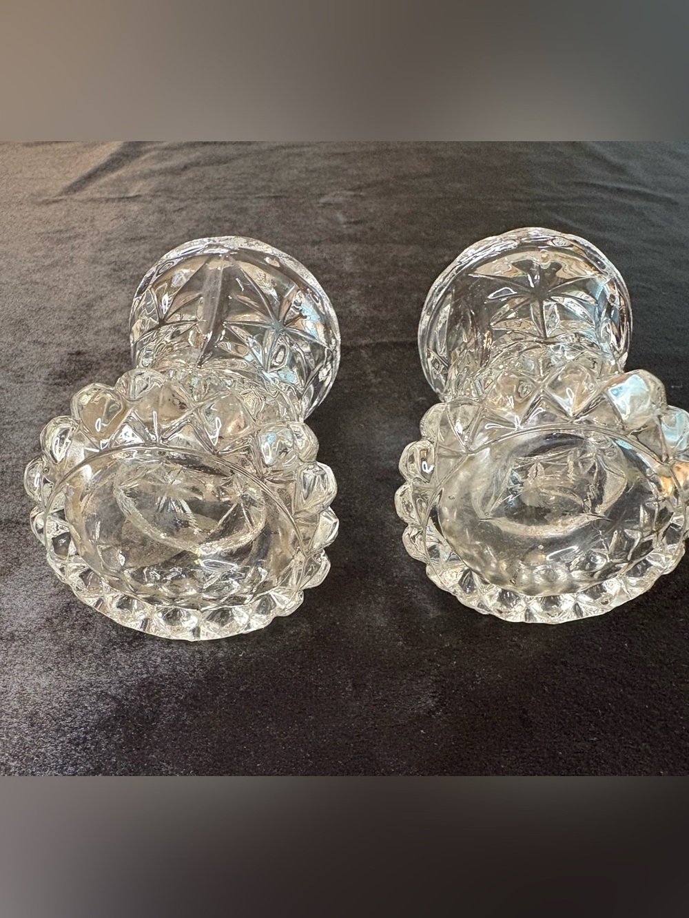 Vintage 1970’s German Crystal Bud Vase Set Of 2 - Picture 4 of 5
